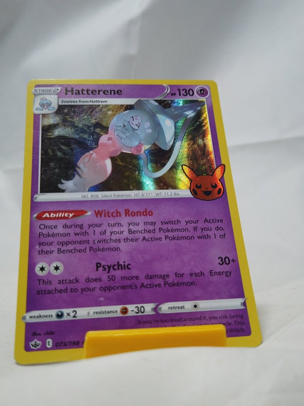 Pokemon Hatterene 73/198 Chilling Reign Tick or Trade Card Holo Rare P